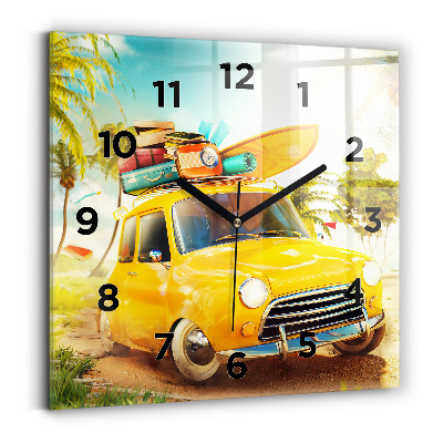 Négyzetes üvegóra 30x30 Autó szörfdeszkával