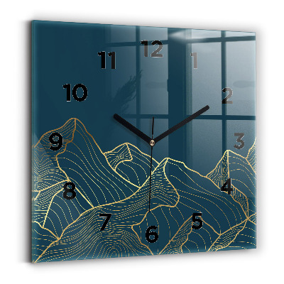 Szögletes üvegóra 30x30 Hegyi vázlat