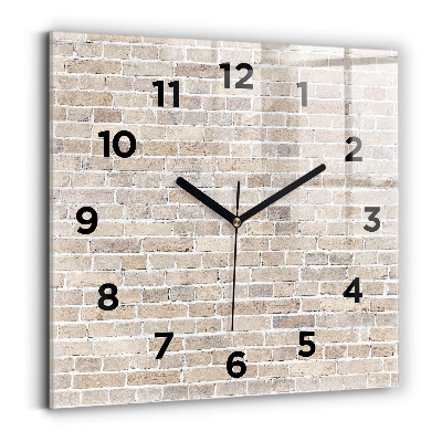 Négyzet alakú üvegóra 30x30 Téglafal