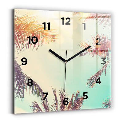 Szögletes üvegóra 30x30 Trópusi pálmafák