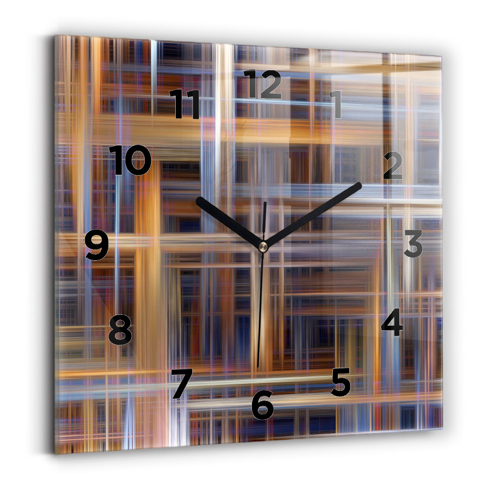 Négyzet alakú üvegóra 30x30 Geometria absztrakció
