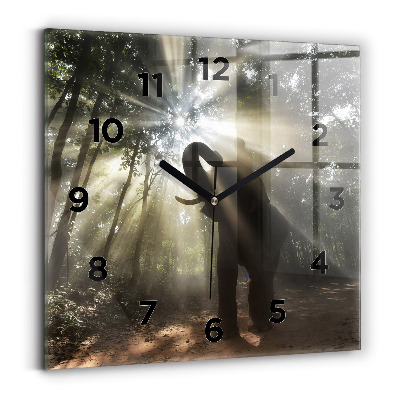 Szögletes üvegóra 30x30 Elefánt a dzsungelben