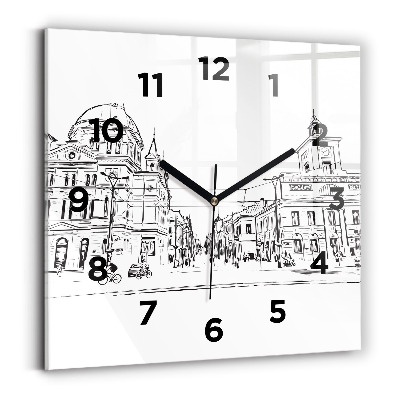 Szögletes fali üvegóra 30x30 Poznań város illusztrációja