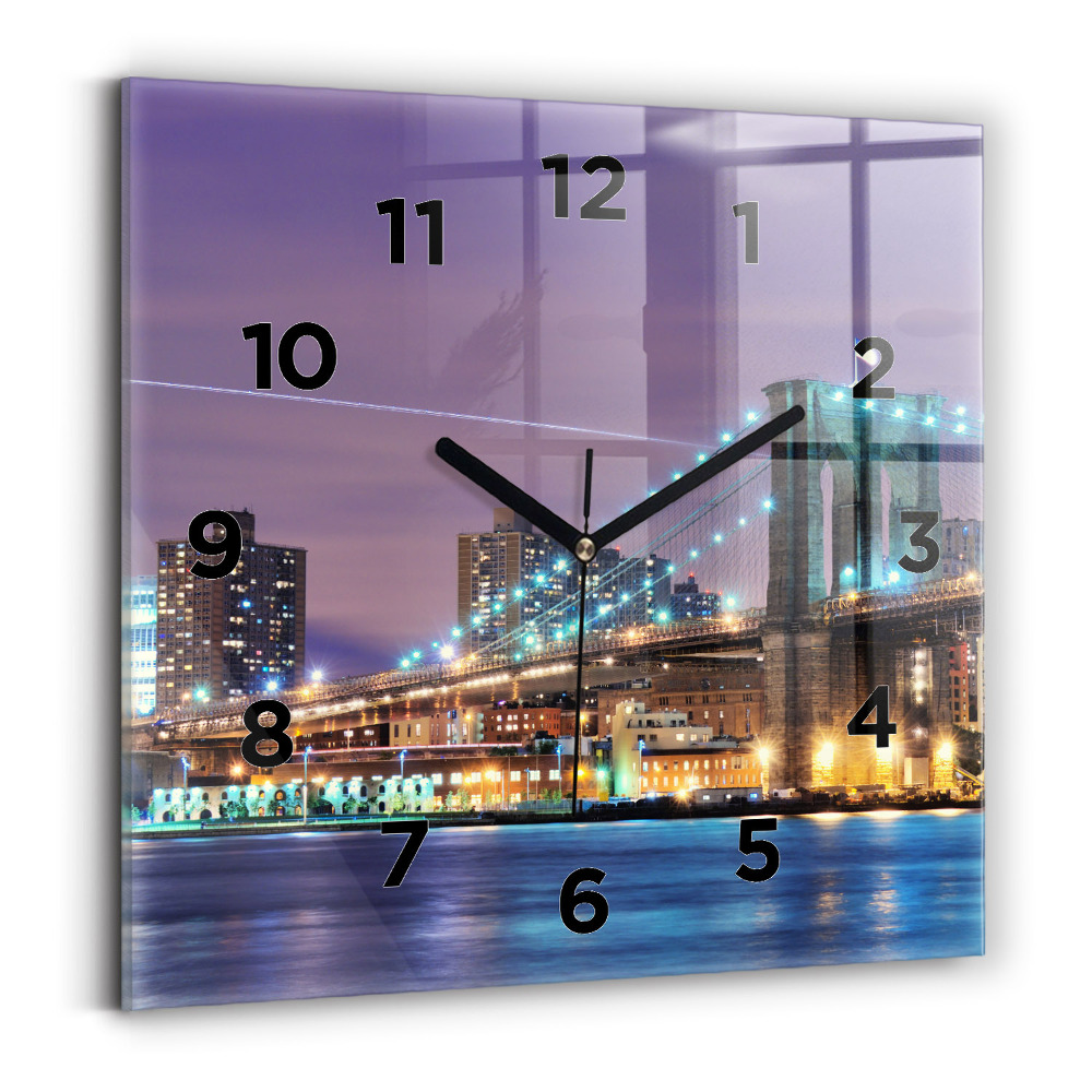 Négyzetes üvegóra 30x30 Brooklyn Bridge és East River