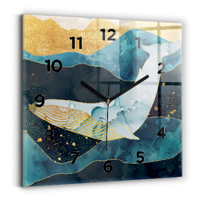 Szögletes fali üvegóra 30x30 Absztrakt bálna