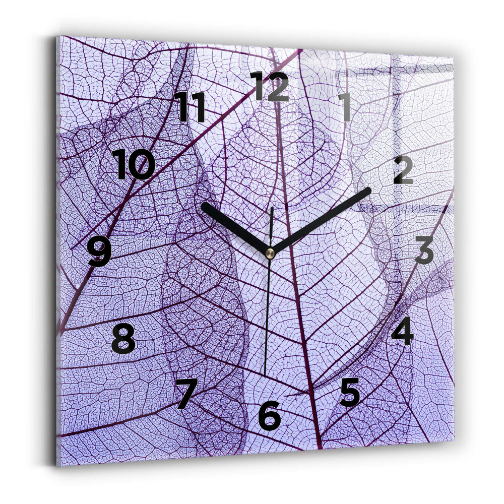 Szögletes üvegóra 30x30 Levelek – természet