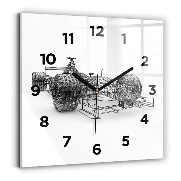 Szögletes üvegóra 30x30 F1 autó design