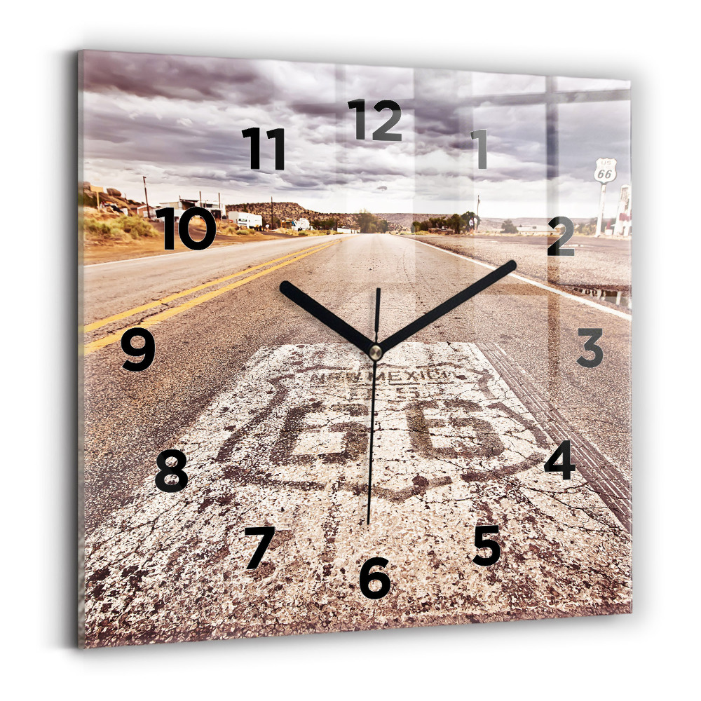 Szögletes fali üvegóra 30x30 Route 66 USA