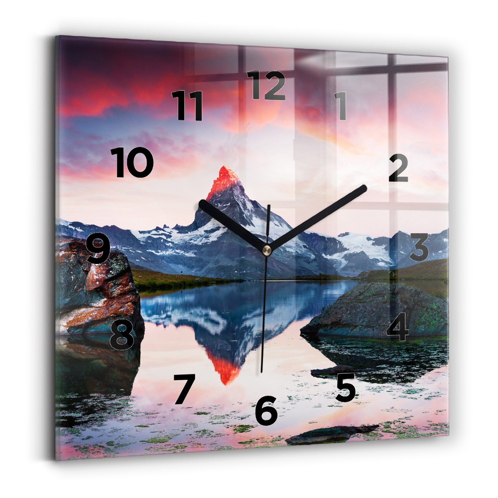 Szögletes fali üvegóra 30x30 Stellisee Matterhorn-tó