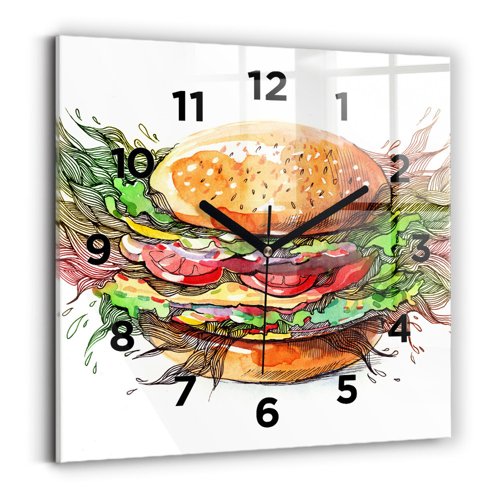 Szögletes fali üvegóra 30x30 XXL sajtos burger