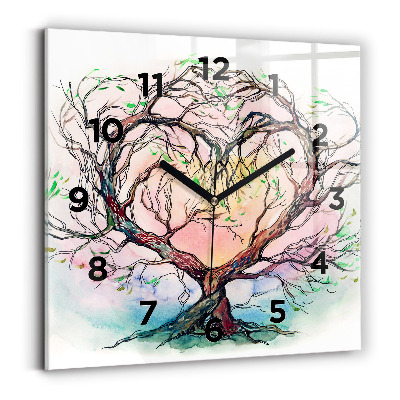 Szögletes fali üvegóra 30x30 A természet fa szíve