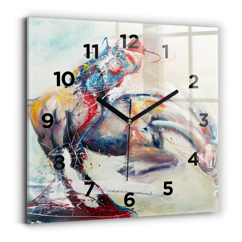 Négyzet alakú üvegóra 30x30 Vágtató lovak illusztráció