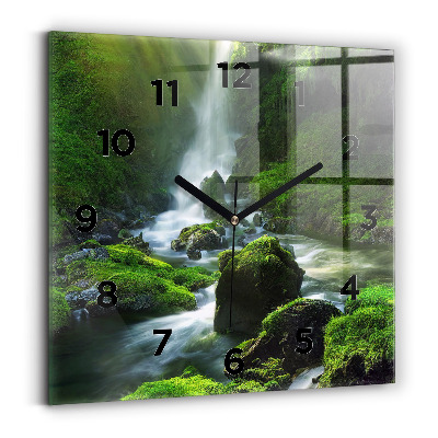 Szögletes fali üvegóra 30x30 Vízesés és sziklák