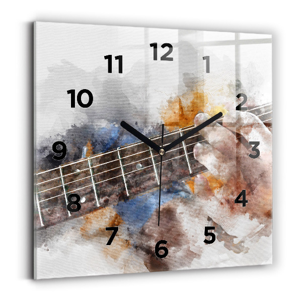 Négyzetes üvegóra 30x30 Gitár grafika