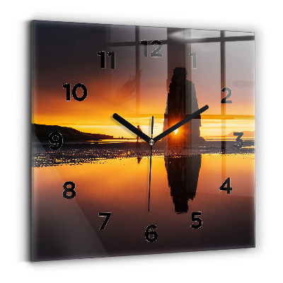 Szögletes fali üvegóra 30x30 Futó és naplemente