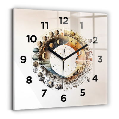 Szögletes üvegóra 30x30 Csillagászati óra