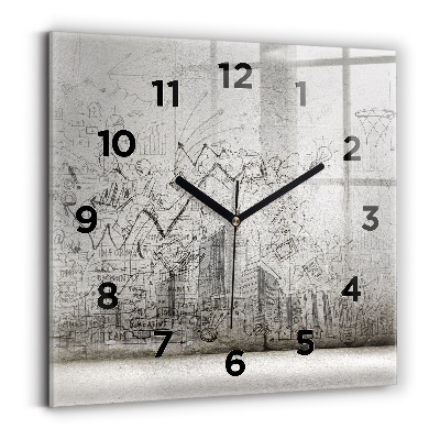 Szögletes fali üvegóra 30x30 Városvázlat