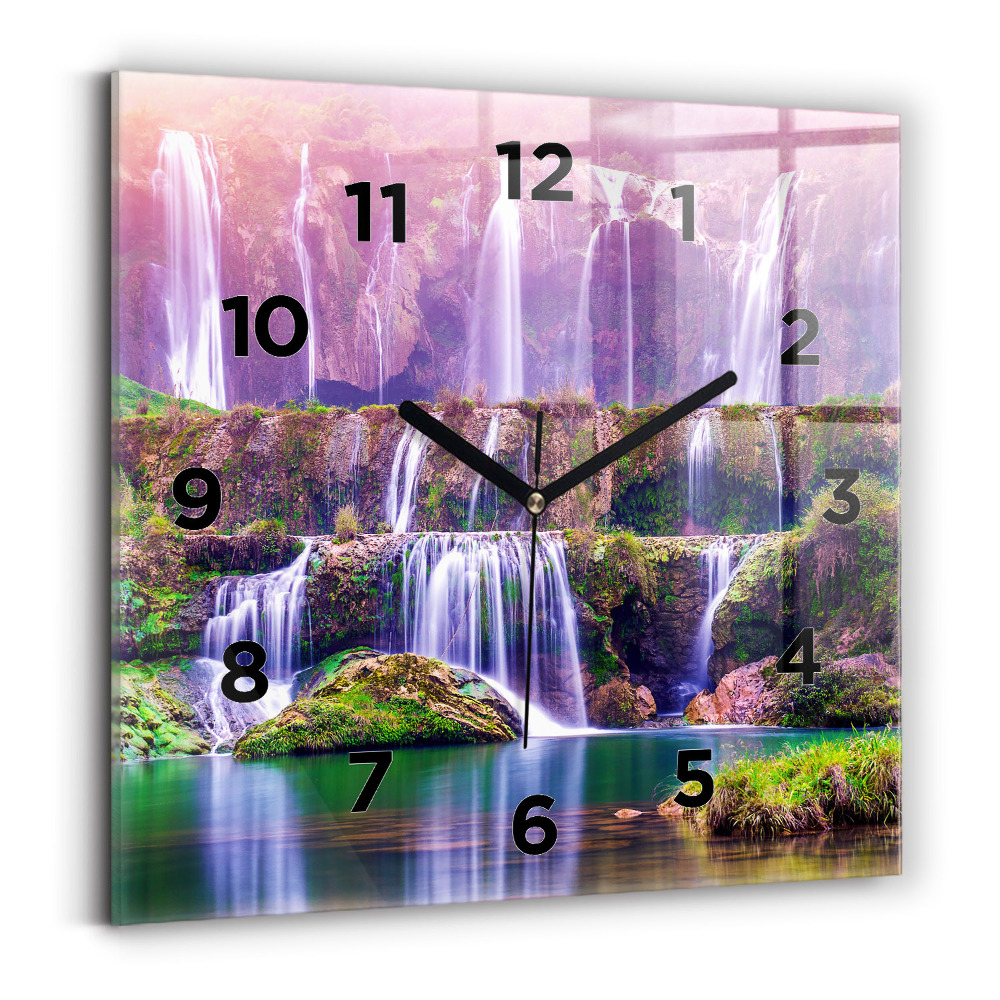 Szögletes fali üvegóra 30x30 Jiulong vízesés, Kína