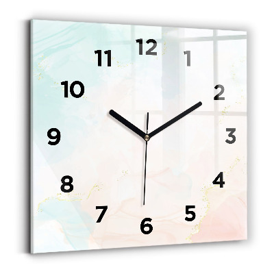 Négyzetes üvegóra 30x30 Akvarell márvány