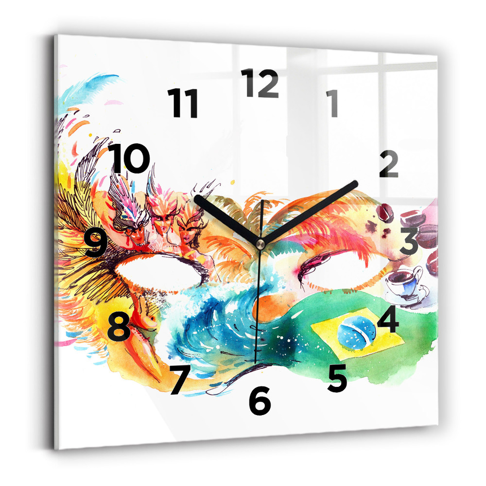 Szögletes fali üvegóra 30x30 Kultúra - brazil zászló