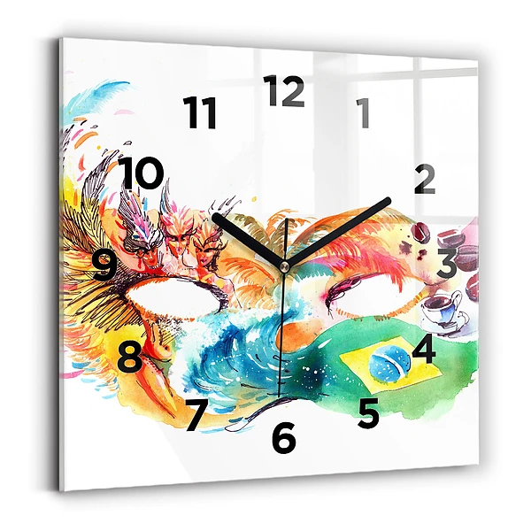 Szögletes fali üvegóra 30x30 Kultúra - brazil zászló