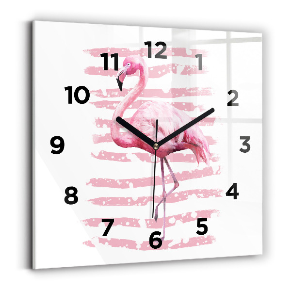 Szögletes fali üvegóra 30x30 Flamingo grafika