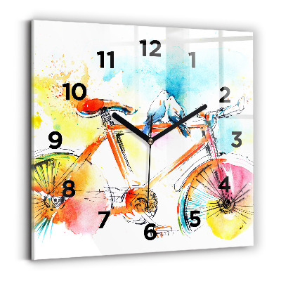 Négyzetes üvegóra 30x30 Festett kerékpár