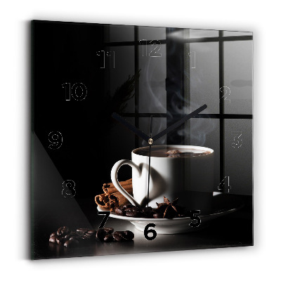 Négyzetes üvegóra 30x30 csésze kávé