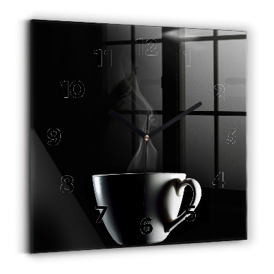 Szögletes fali üvegóra 30x30 csésze kávé