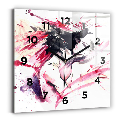 Négyzetes üvegóra 30x30 Szerelmesek absztrakció