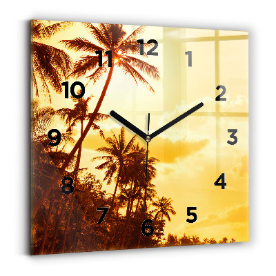 Négyzet alakú üvegóra 30x30 Napos pálmafák