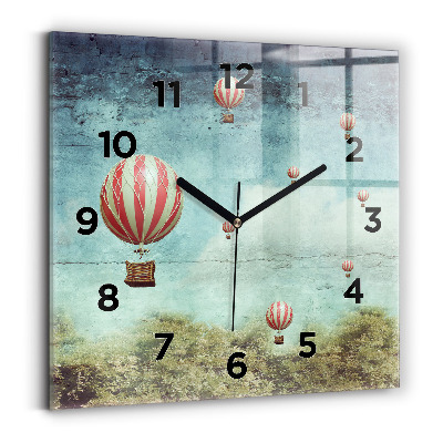 Négyzetes üvegóra 30x30 Festett léggömbök