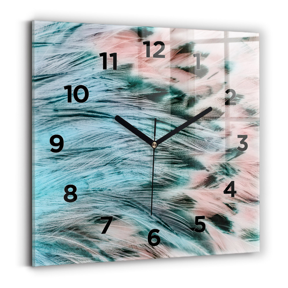 Szögletes fali üvegóra 30x30 Színes tollak