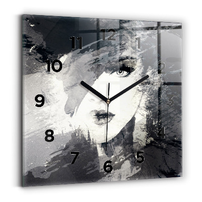 Szögletes fali üvegóra 30x30 Nő – akvarellek