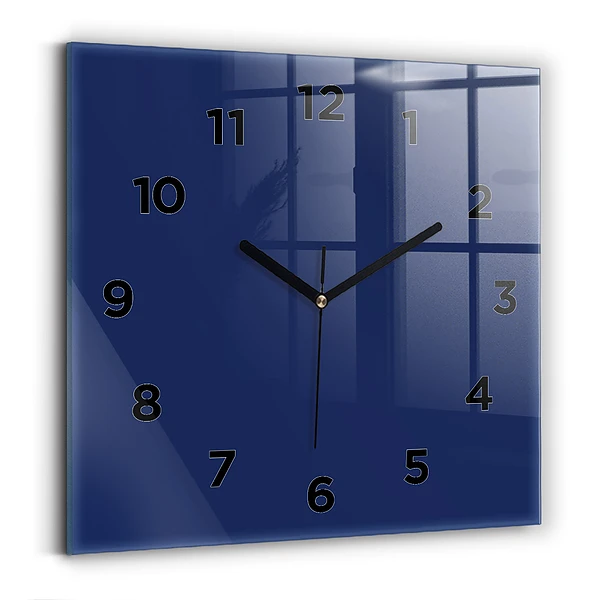 Négyzetes üvegóra 30x30 sötétkék
