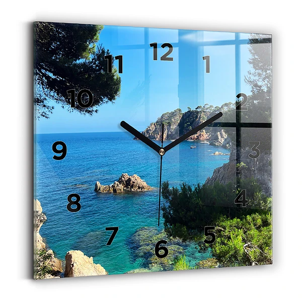 Szögletes üvegóra 30x30 Costa Brava tengerpart