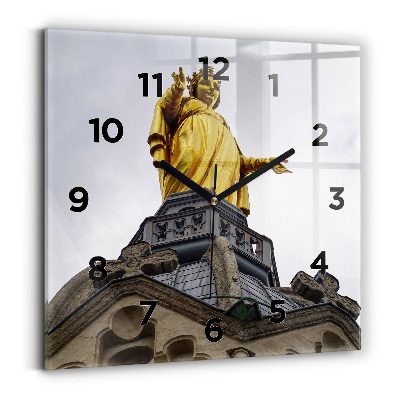 Négyzetes üvegóra 30x30 Szűzanya szobra Lyonban