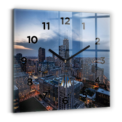 Szögletes üvegóra 30x30 Fénykép Chicagoról