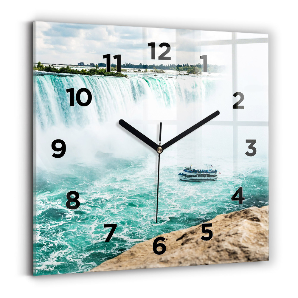 Négyzet alakú üvegóra 30x30 Hajó és Niagara