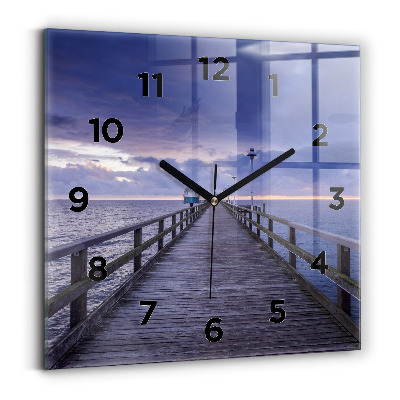 Négyzetes üvegóra 30x30 Móló a Balti-tengeren