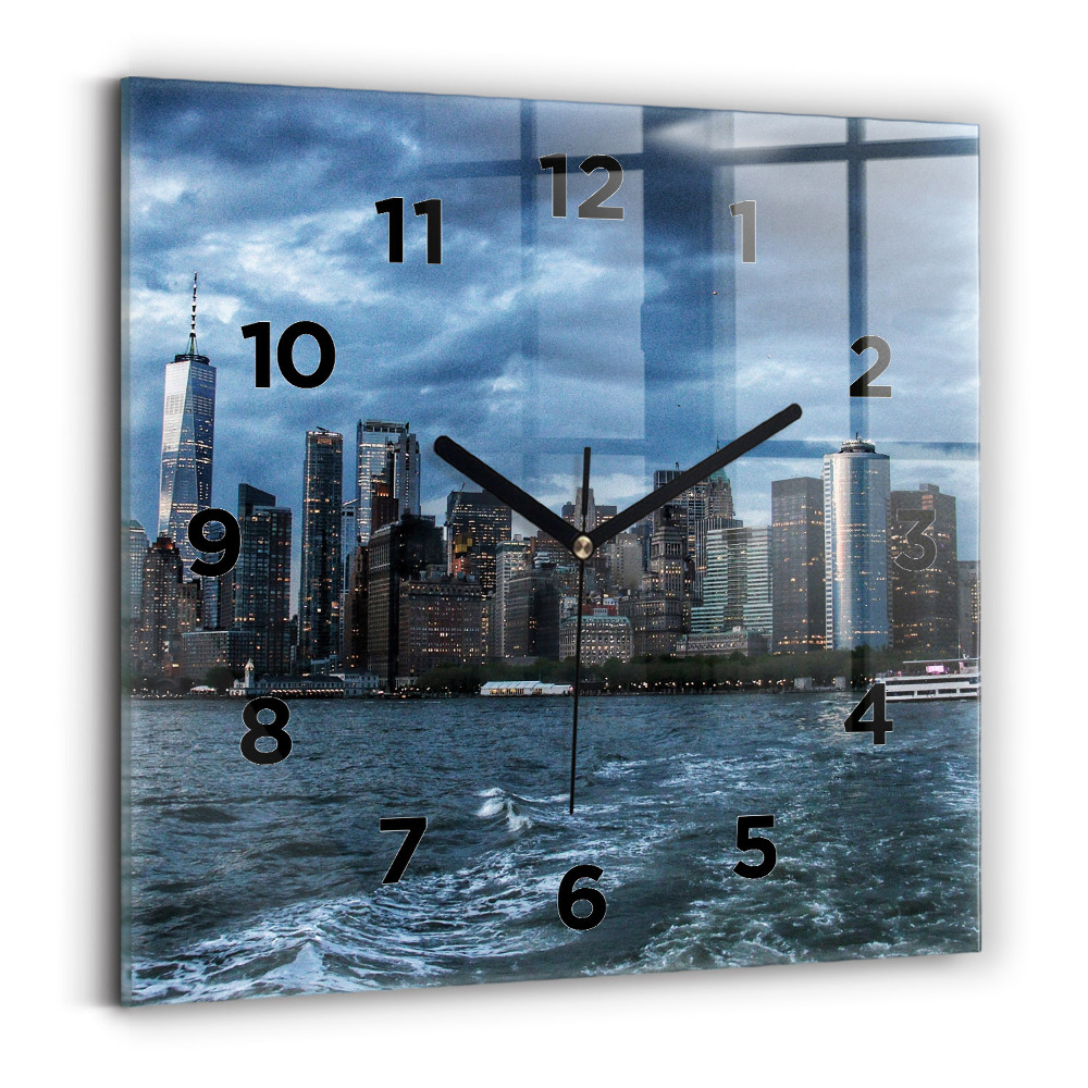 Szögletes üvegóra 30x30 New York-i panoráma