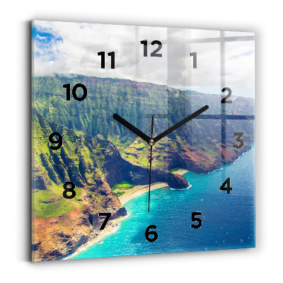 Szögletes üvegóra 30x30 Tenger Hawaii-on