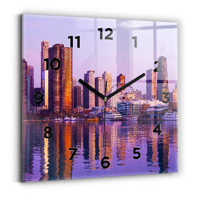 Négyzet alakú üvegóra 30x30 Kilátás az USA felhőkarcolóira