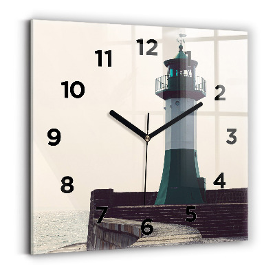 Négyzetes üvegóra 30x30 Világítótorony és a tenger