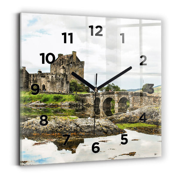 Négyzetes üvegóra 30x30 Eilean Donan kastély Skóciában