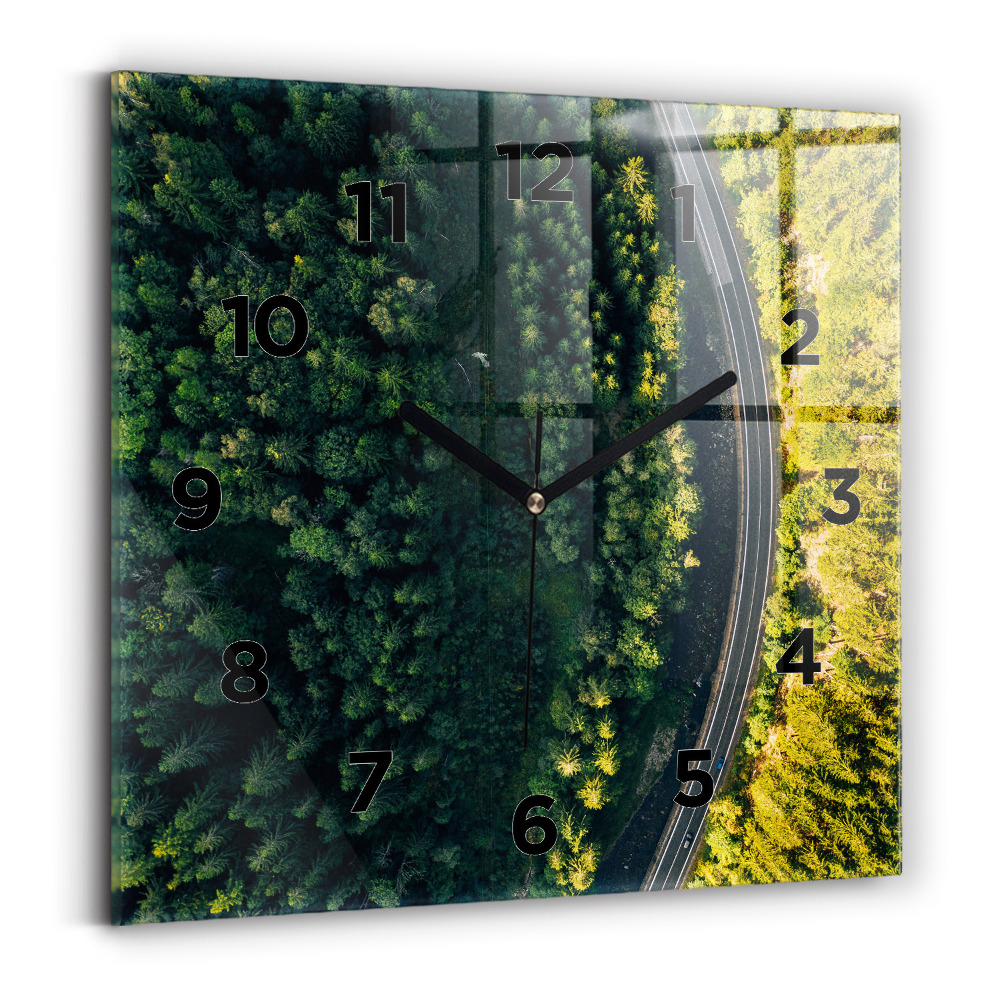 Szögletes üvegóra 30x30 Erdő madártávlatból