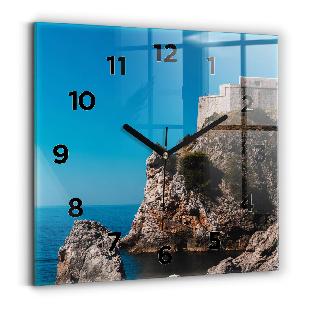 Szögletes fali üvegóra 30x30 Sziklák Dubrovnikban