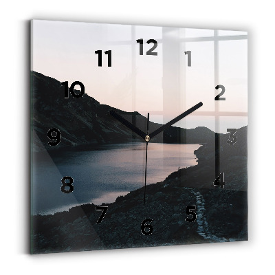 Szögletes fali üvegóra 30x30 Tó és hegyek