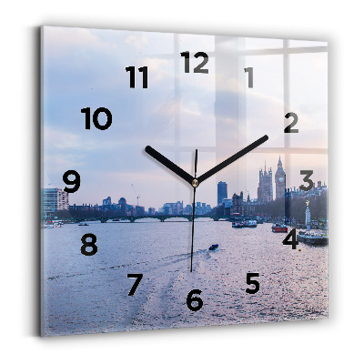 Szögletes fali üvegóra 30x30 London Eye panoráma a városra