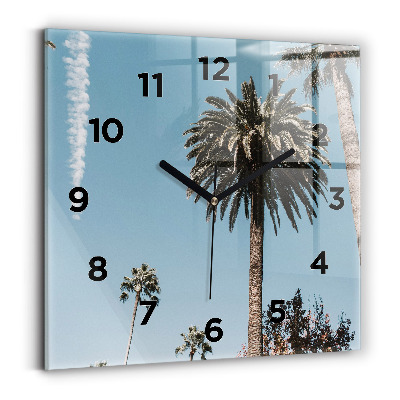 Szögletes fali üvegóra 30x30 Pálmafák Los Angelesben